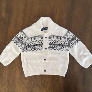 Janie and Jack Cream and Black Knit Sweater